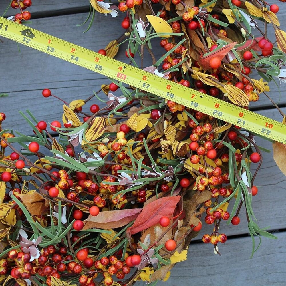 Appalachia Berry Silk Fall Door Wreath 24 inch, Handcrafted, Designed in , Full - Picture 9 of 9